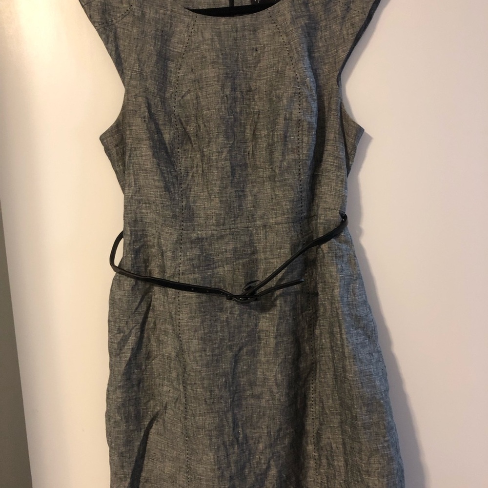 NWOT Mercer & Madison Blue Asymmetrical Ruched Midi Dress